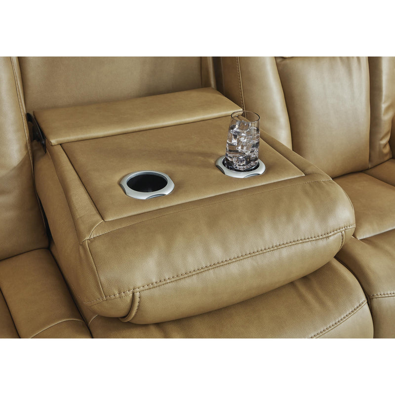 Signature Design by Ashley Card Player Power Reclining Leather Look Sofa 1180715 IMAGE 9