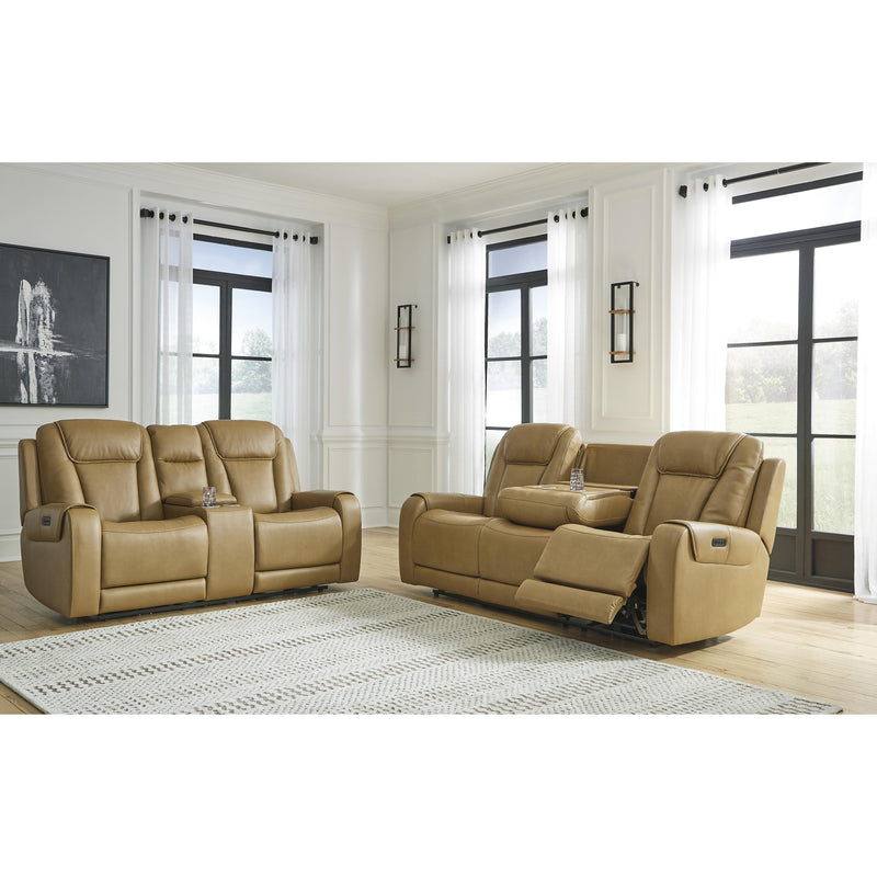 Signature Design by Ashley Card Player Power Reclining Leather Look Loveseat 1180718 IMAGE 11