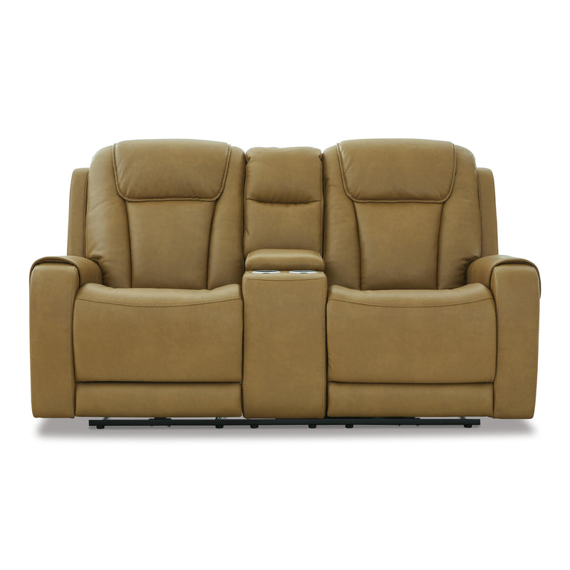 Signature Design by Ashley Card Player Power Reclining Leather Look Loveseat 1180718 IMAGE 1