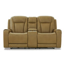 Signature Design by Ashley Card Player Power Reclining Leather Look Loveseat 1180718 IMAGE 1