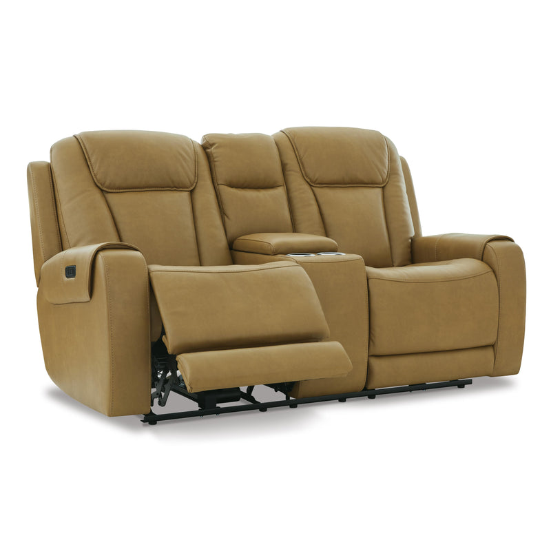 Signature Design by Ashley Card Player Power Reclining Leather Look Loveseat 1180718 IMAGE 2