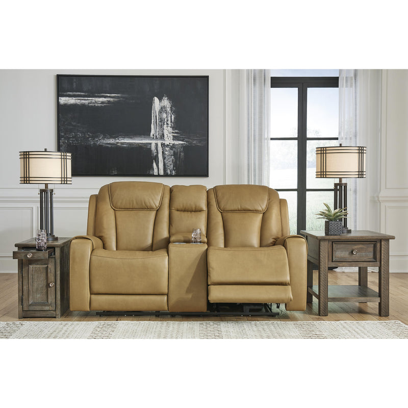 Signature Design by Ashley Card Player Power Reclining Leather Look Loveseat 1180718 IMAGE 6