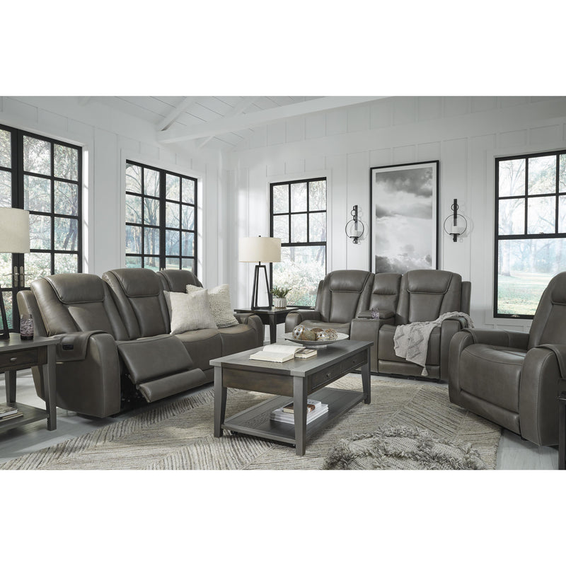 Signature Design by Ashley Card Player Power Reclining Leather Look Loveseat 1180818 IMAGE 10