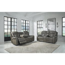 Signature Design by Ashley Card Player Power Reclining Leather Look Loveseat 1180818 IMAGE 13