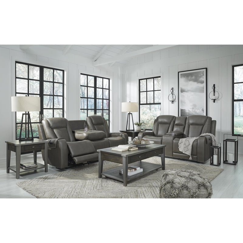 Signature Design by Ashley Card Player Power Reclining Leather Look Loveseat 1180818 IMAGE 14