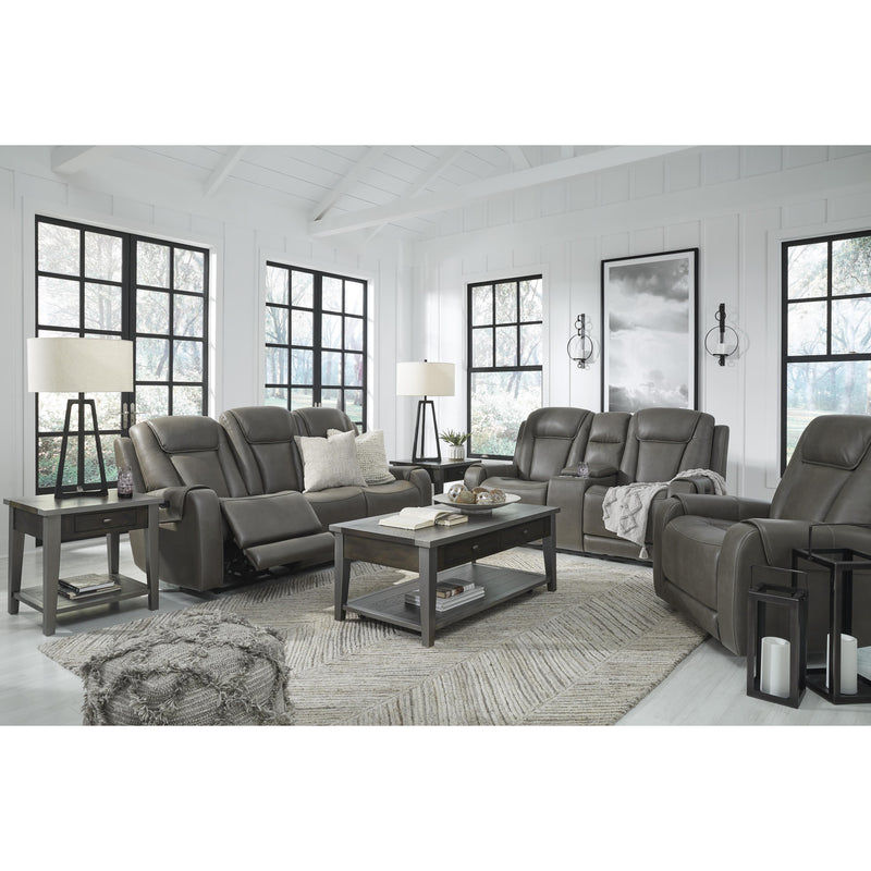 Signature Design by Ashley Card Player Power Reclining Leather Look Loveseat 1180818 IMAGE 19