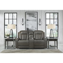 Signature Design by Ashley Card Player Power Reclining Leather Look Loveseat 1180818 IMAGE 5