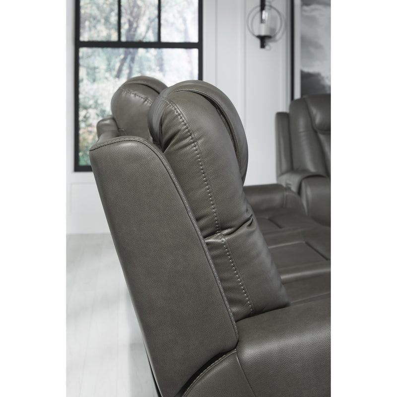 Signature Design by Ashley Card Player Power Reclining Leather Look Loveseat 1180818 IMAGE 7