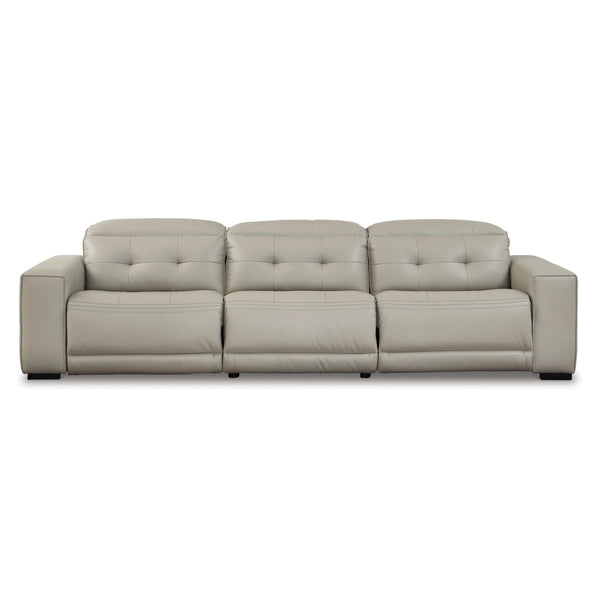 Signature Design by Ashley Leadman Power Reclining Leather Look Sofa 2330258/2330246/2330262 IMAGE 1