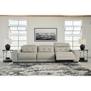 Signature Design by Ashley Leadman Power Reclining Leather Look Sofa 2330258/2330246/2330262 IMAGE 2