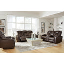 Signature Design by Ashley Mancin Reclining Leather Look Sofa 2970389 IMAGE 11