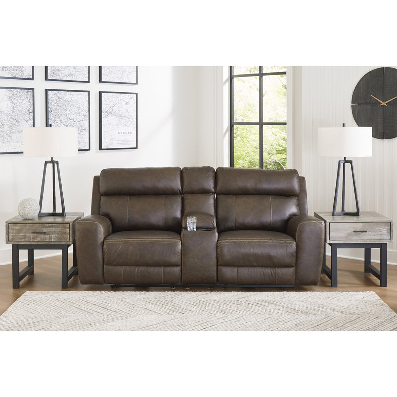 Signature Design by Ashley Roman Power Reclining Leather Match Loveseat U2540118 IMAGE 6