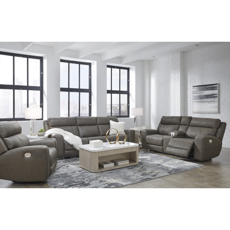 Signature Design by Ashley Roman Power Reclining Leather Match Sofa U2540215 IMAGE 12