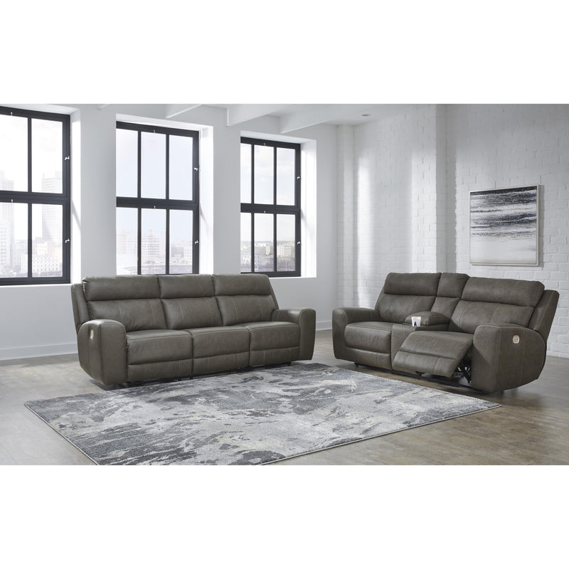 Signature Design by Ashley Roman Power Reclining Leather Match Sofa U2540215 IMAGE 8