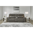 Signature Design by Ashley Roman Power Reclining Leather Match Loveseat U2540218 IMAGE 6