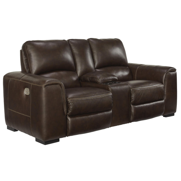 Signature Design by Ashley Alessandro Power Reclining Leather Match Loveseat U2550218 IMAGE 1