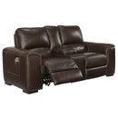 Signature Design by Ashley Alessandro Power Reclining Leather Match Loveseat U2550218 IMAGE 2
