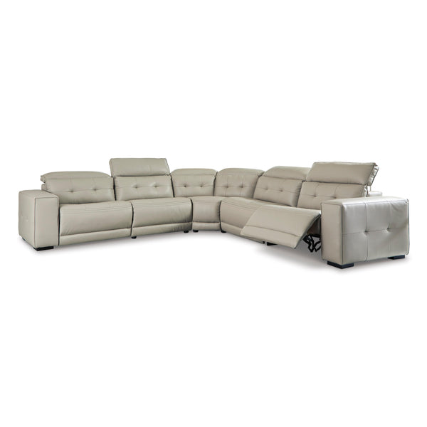 Signature Design by Ashley Leadman Power Reclining Leather Look 5 pc Sectional 2330258/2330246/2330277/2330231/2330262 IMAGE 1