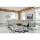 Signature Design by Ashley Leadman Power Reclining Leather Look 5 pc Sectional 2330258/2330246/2330277/2330231/2330262 IMAGE 3