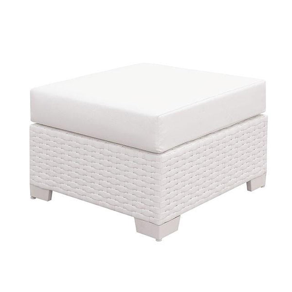 Furniture of America Somani Fabric Ottoman CM-OS2128WH-N IMAGE 1