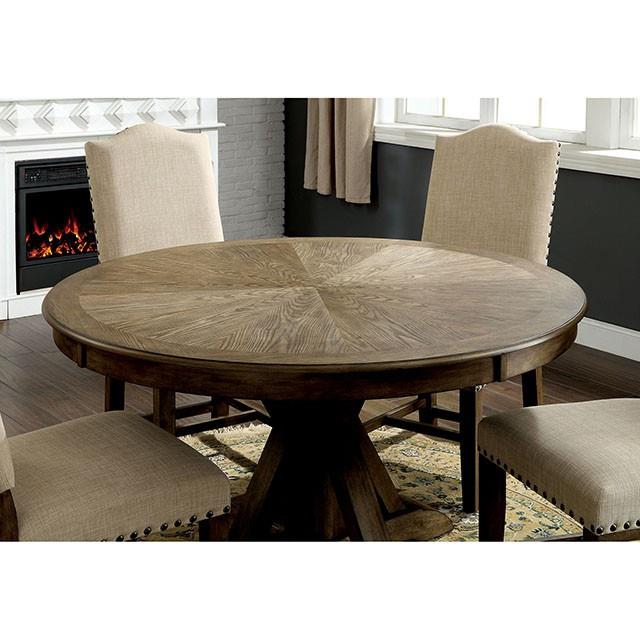 Furniture of America Round Julia Dining Table with Pedestal Base CM3014RT IMAGE 3