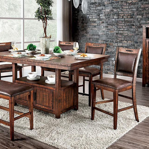 Furniture of America Wichita Counter Height Dining Table with Pedestal Base CM3061PT IMAGE 1