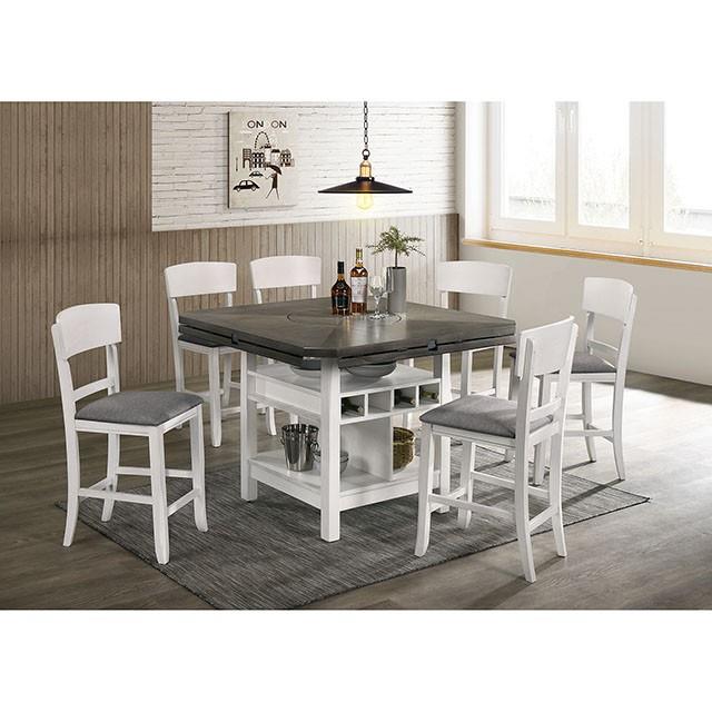 Furniture of America Round Stacie Counter Height Dining Table CM3733WG-RPT-TABLE IMAGE 3