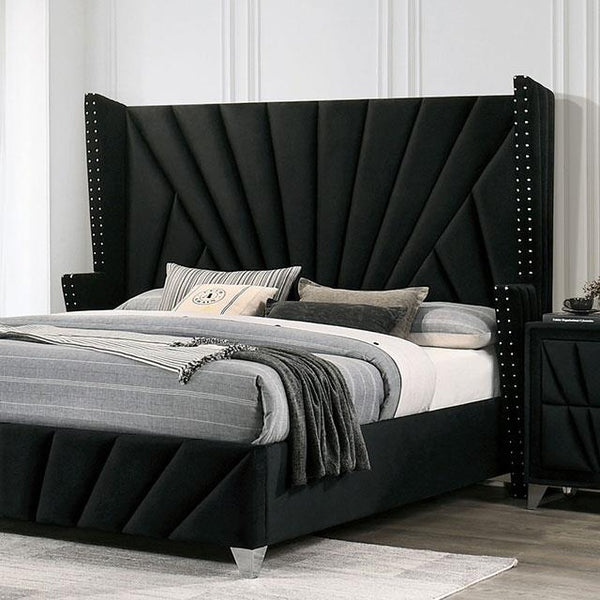 Furniture of America Carissa King Upholstered Platform Bed CM7164BK-EK-BED IMAGE 1