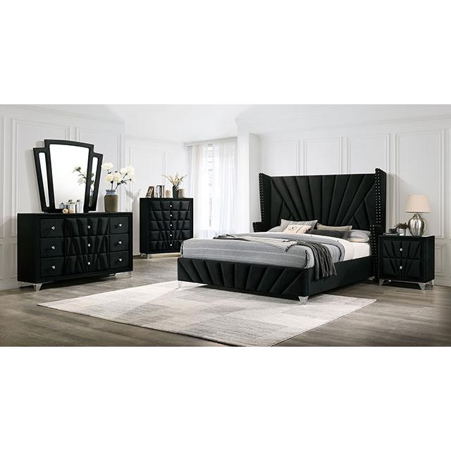 Furniture of America Carissa Queen Upholstered Platform Bed CM7164BK-Q-BED IMAGE 2