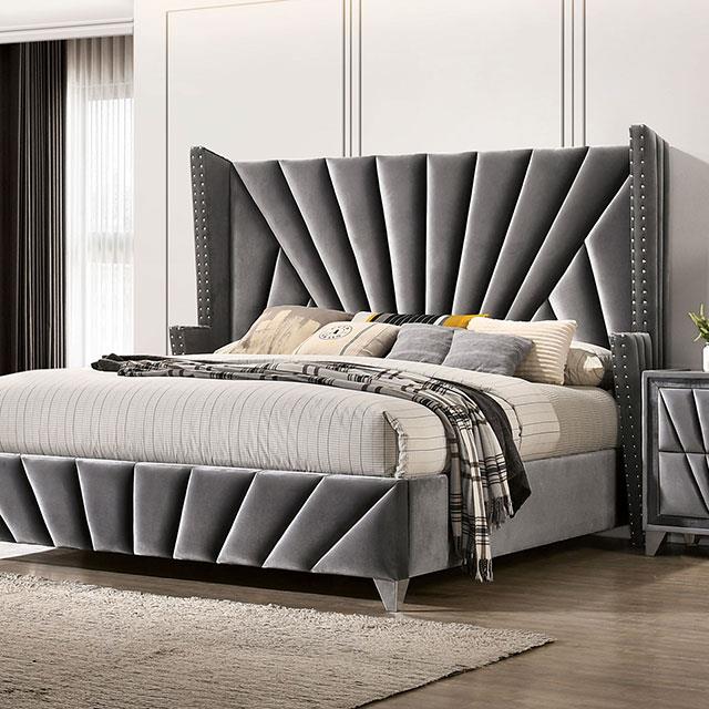 Furniture of America Carissa King Upholstered Platform Bed CM7164EK-BED IMAGE 1