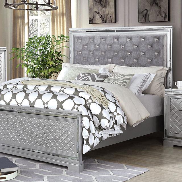 Furniture of America Belleterre Queen Upholstered Panel Bed CM7518Q-BED IMAGE 1