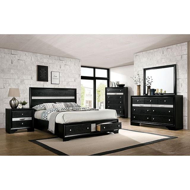 Furniture of America Chrissy Queen Panel Bed with Storage CM7552BK-Q-BED IMAGE 4