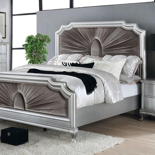 Furniture of America Aalok California King Upholstered Panel Bed CM7864CK-BED IMAGE 1