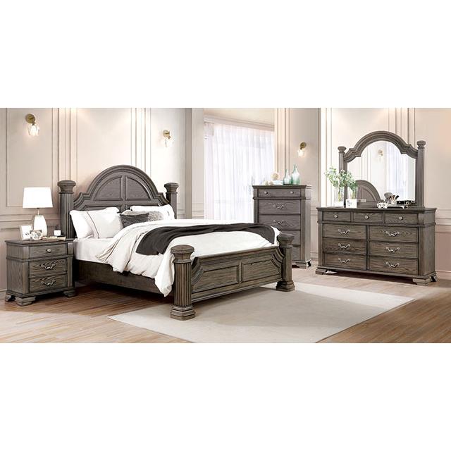 Furniture of America Pamphilos Queen Poster Bed FOA7144GY-Q-BED IMAGE 2