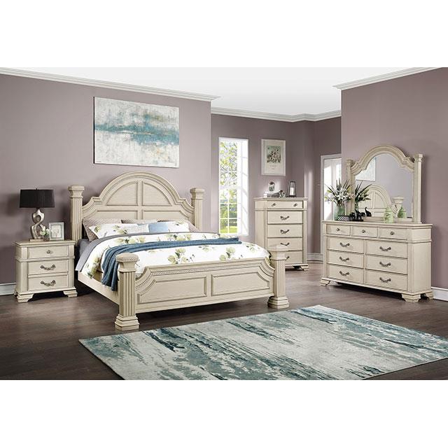 Furniture of America Pamphilos Queen Poster Bed FOA7144WH-Q-BED IMAGE 2