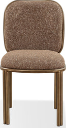Mataranka - Dining Chair (Set of 2) - Giraffe Chenille And Brushed Golden Stainless Steel