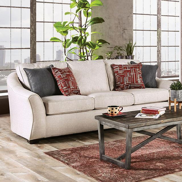 Furniture of America Jarrow Stationary Fabric Sofa SM8003-SF IMAGE 1