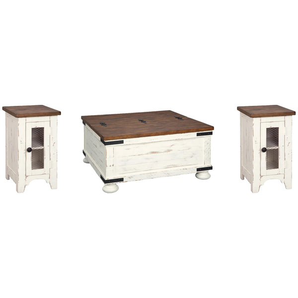 Signature Design by Ashley Wystfield T459T2 Coffee Table and 2 Chairside End Tables IMAGE 1
