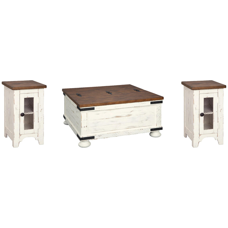 Signature Design by Ashley Wystfield T459T2 Coffee Table and 2 Chairside End Tables IMAGE 1
