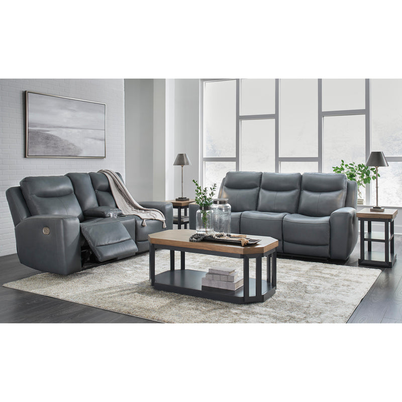 Signature Design by Ashley Mindanao Power Reclining Leather Match Sofa U5950415 IMAGE 13