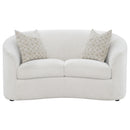  Coaster Furniture Rainn 509172 Boucle Upholstered Sloped Arm Loveseat - Latte IMAGE 2