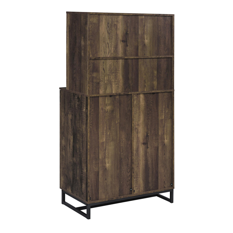 Coaster Furniture Mendoza 182082 2-Door Wine Cabinet - Rustic Oak Herringbone/Gunmetal IMAGE 6