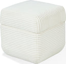 Blossom Wisteria - Upholstered Storage Ottoman - Frosty Corduroy