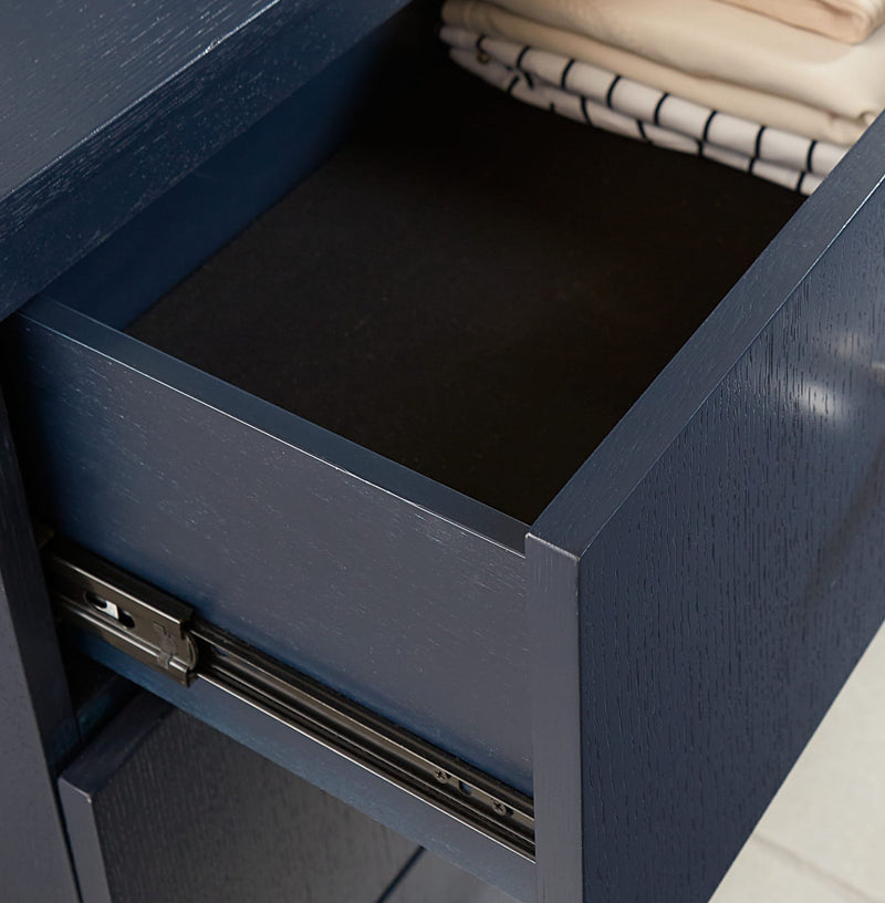 Argento - Five Drawer Chest - Navy Blue And Burnished Brass (2024)