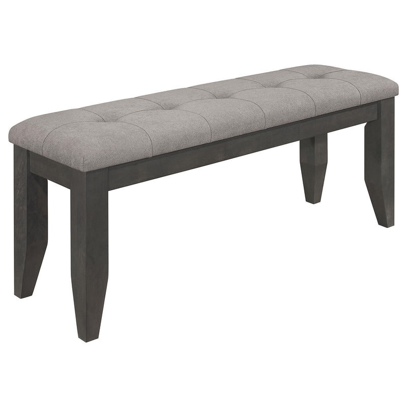  Coaster Furniture Dalila 102723GRY Fabric Upholstered Wood Dining Bench - Dark Grey IMAGE 1