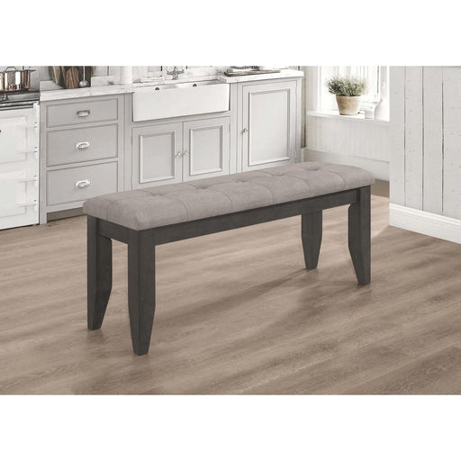  Coaster Furniture Dalila 102723GRY Fabric Upholstered Wood Dining Bench - Dark Grey IMAGE 2