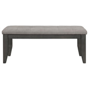  Coaster Furniture Dalila 102723GRY Fabric Upholstered Wood Dining Bench - Dark Grey IMAGE 3