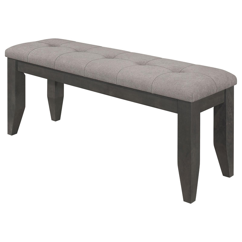  Coaster Furniture Dalila 102723GRY Fabric Upholstered Wood Dining Bench - Dark Grey IMAGE 4