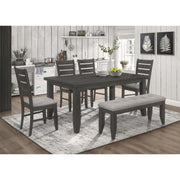  Coaster Furniture Dalila 102723GRY Fabric Upholstered Wood Dining Bench - Dark Grey IMAGE 6