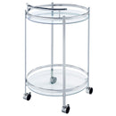 Coaster Furniture Chrissy 181367 Round Glass Bar Cart - Chrome IMAGE 7